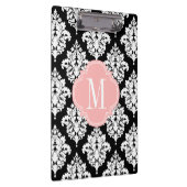 Elegant Black en White Damask gepersonaliseerd Klembord (Rechts)