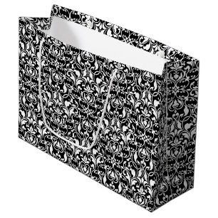 Elegant Black en White Damask Groot Cadeauzakje