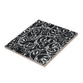 Elegant Black en White  Damask Pattern Tegeltje (Zijkant)