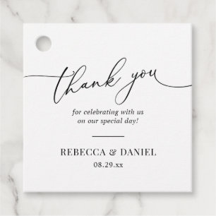 Elegant Black en White Favors Dank je Bedankjes Labels