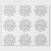 Elegant Black en White Floral Mandala Pattern Cadeaupapier (Vlak)