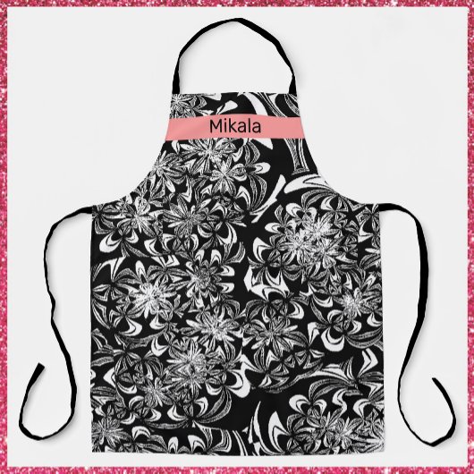 Elegant Black en White Floral Schort