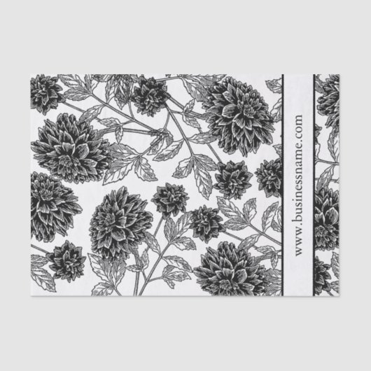 Elegant Black en White Floral Tissuepapier (Voorkant)
