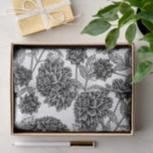 Elegant Black en White Floral Tissuepapier (Geschenk)