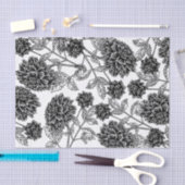 Elegant Black en White Floral Tissuepapier (Craft)