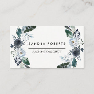 Elegant Black en White Floral Wreath Hair Beauh Visitekaartje