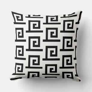 Elegant Black en White Geometric Pattern Kussen