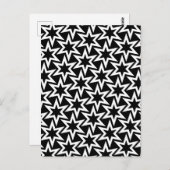 Elegant Black en White Geometric Star Pattern Briefkaart (Voorkant / Achterkant)