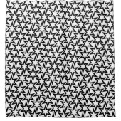 Elegant Black en White Geometric Star Pattern Douchegordijn (Voorkant)