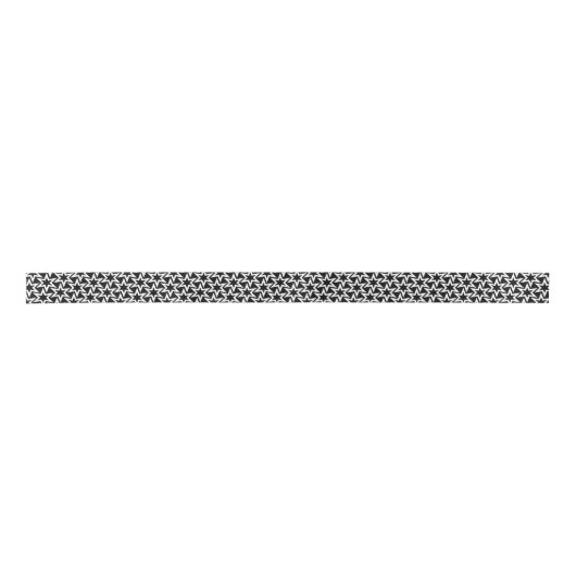 Elegant Black en White Geometric Star Pattern Lint (Voorkant)