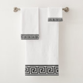 Elegant Black en White Greek Pattern Bath Towel S Bad Handdoek (Insitu)