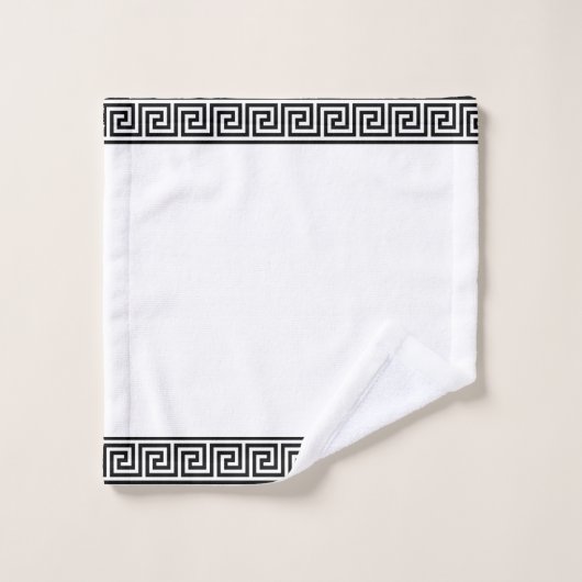Elegant Black en White Greek Pattern Bath Towel S Bad Handdoek (Wasdoekje)