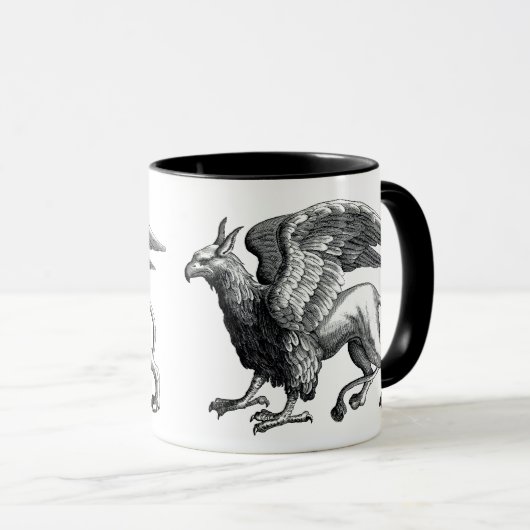 Elegant Black en White Griffin - Legendary Beast Mok (Voorkant rechts)