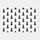 Elegant Black en White Kerstbomen Inpakpapier Vel (Voorkant 2)