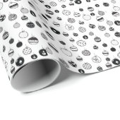 Elegant Black en White Kerstmis Cadeaupapier (Rol Hoek)
