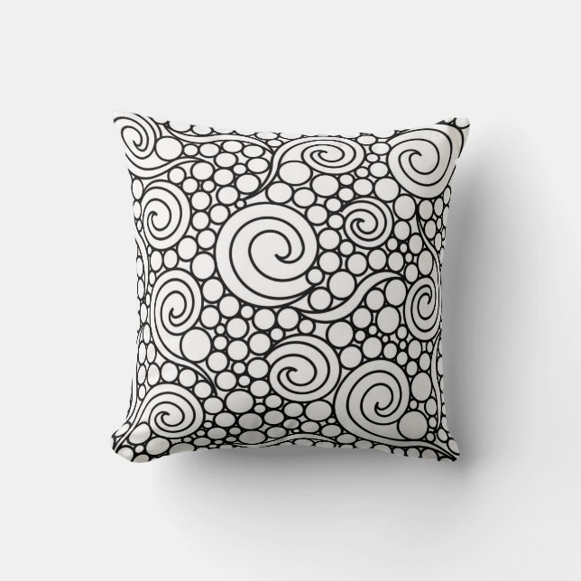 Elegant Black en White Kussen (Voorkant)