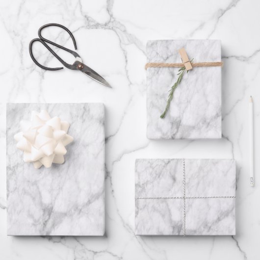 Elegant Black en White Marble Pattern Inpakpapier Vel (Voorkant)