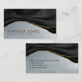 Elegant Black en white marmer en Gold Visitekaartje (Voorkant / Achterkant)