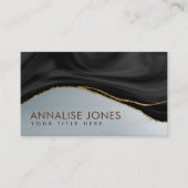 Elegant Black en white marmer en Gold Visitekaartje (Voorkant)