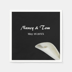 Elegant Black en White Minimalist Seashell Beach Servet