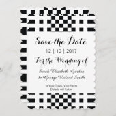 Elegant Black en White Modern Save The Date (Voorkant / Achterkant)