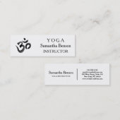 Elegant Black en White OM-symbool Yoga-instructeur Mini Visitekaartje (Voorkant / Achterkant)