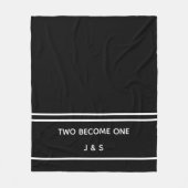 Elegant Black en White Pas getrouwd Initialen Fleece Deken (Voorkant)