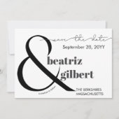 Elegant Black en White Photo Save the Date (Voorkant)
