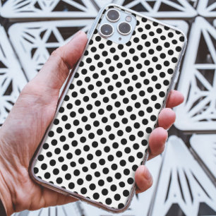 Elegant Black en white POlka Dots patroon Klassiek iPhone 13 Hoesje