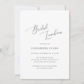 Elegant Black en White Simple Bridal Luncheon Kaart (Voorkant)