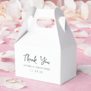 Elegant Black en White Simple Modern Wedding Bedankdoosjes