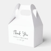 Elegant Black en White Simple Modern Wedding Bedankdoosjes (Voorkant Zijde)