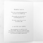 Elegant Black en White Simple Modern Wedding Drieluik Uitnodiging (Binnenzijde eerst)