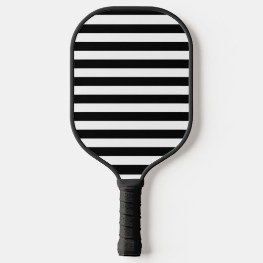 Elegant Black en white Stripe Patroon personaliser Pickleball Paddle (Achterkant)