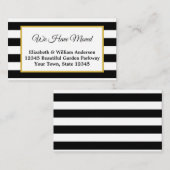 Elegant Black en White Striped We hebben ons verpl Informatiekaartje (Voorkant / Achterkant)