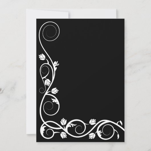 Elegant Black en White Swirls Kaart (Achterkant)