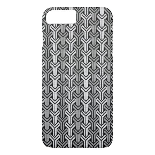 Elegant Black en White Y kruisstitch patroon Case-Mate iPhone Case (Achterkant)