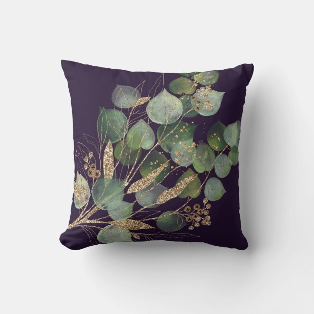 ELEGANT BLACK EUCALYPTUS CUSHION KUSSEN (Voorkant)