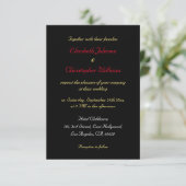 Elégant Black Faux Gold Custom Wedding Invitation (Debout devant)