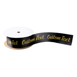 Elegant Black Faux Gold Script Text Sjabloon Lint