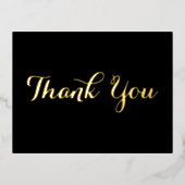 Elegant Black Faux Gold Script Weddenschap Harteli Folie Uitnodiging Briefkaart (Voorkant)