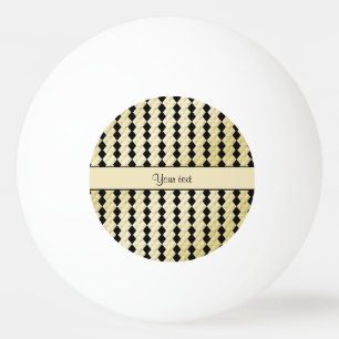 Elegant Black & Faux Gold Symmetrische diamanten Pingpongballen