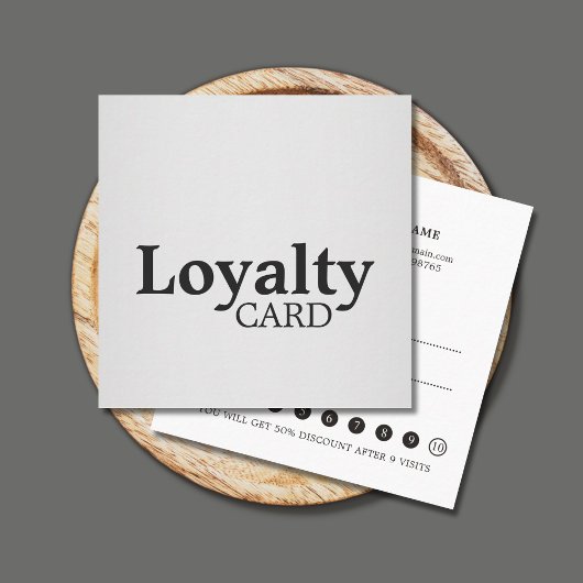 Elegant Black Faux Silver Loyalty Card
