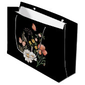 Elegant Black Floral Groot Cadeauzakje (Voorkant Gekanteld)