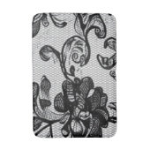Elegant Black Floral Lace Bath Mat (Voorkant Verticaal)