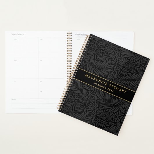Elegant Black Floral Pattern 2026 Planner (Display)