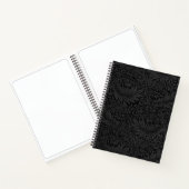 Elegant Black Floral Pattern Notebook Notitieboek (Binnen)