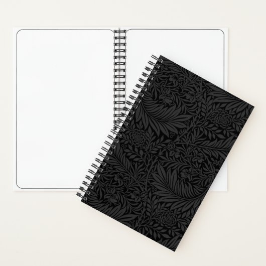 Elegant Black Floral Pattern Notebook Notitieboek (Binnen)