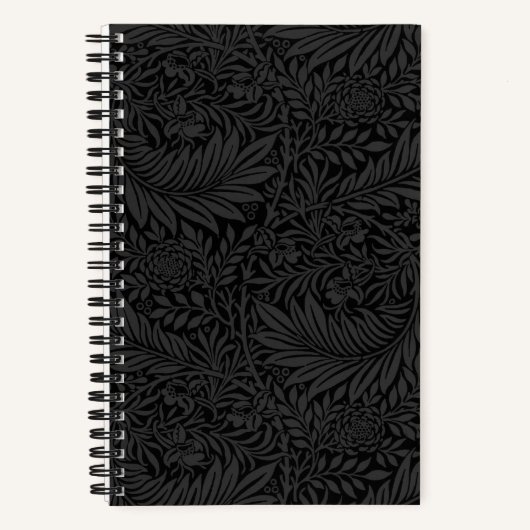 Elegant Black Floral Pattern Notebook Notitieboek (Voorkant)