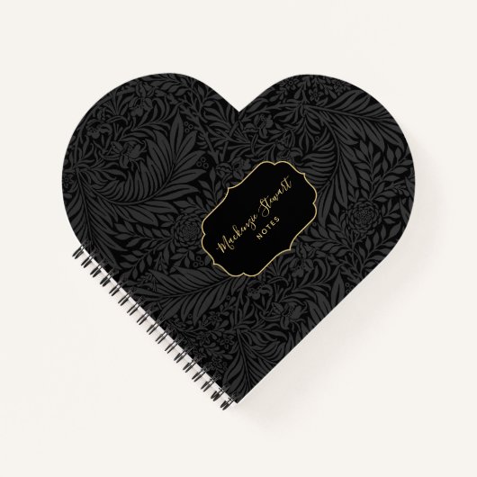 Elegant Black Floral Pattern Sketchbook Notitieboek (Voorkant)